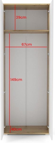 Garderoben-Set Aura Version 9: Kleiderschrank mit Polsterpaneelen, Schuhschrank Flur und Eingangsbereich (weiß/Artisan-Eiche /Trinity 14), 225 x 40 x 140 cm Bild 4