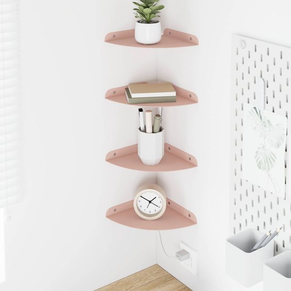 vidaXL Schwebendes Regal mit Regal 4 pcs Rosa 18 x 18 x 2 cm 8004089