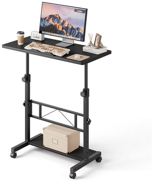 Dripex Schreibtisch höhenverstellbar 80x40cm, mit Rollen und neigbar Tischplatte