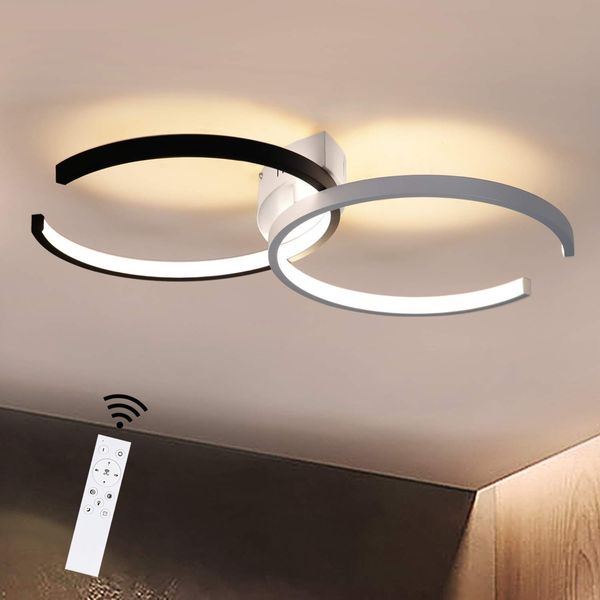 ZMH LED Deckenleuchte Wohnzimmer Deckenlampe Modern - Dimmbar mit Fernbedienung Schlafzimmerlampe 54cm 37W aus Metall Design Wohnzimmerlampe für Schlafzimmer Esszimmer Arbeitszimmer