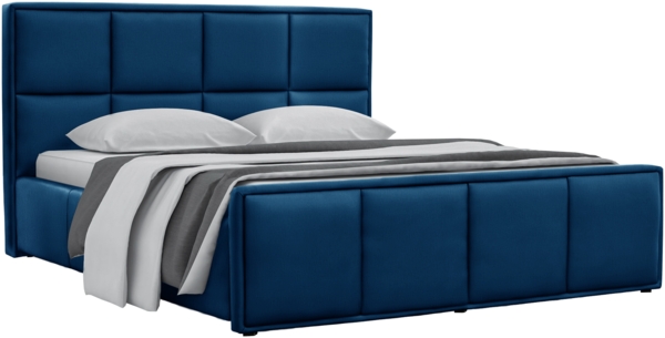 99rooms Rosemarie Polsterbett Velours MONOLITH Blau 160x200 cm ohne Bettkasten Bild 4