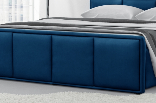 99rooms Rosemarie Polsterbett Velours MONOLITH Blau 160x200 cm ohne Bettkasten Bild 3