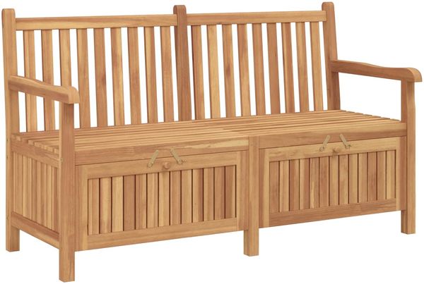 vidaXL Gartenbank mit Speicher 150 x 60 x 90 cm Massivholz Teak 42001960