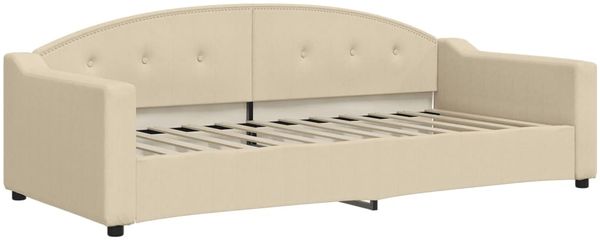 vidaXL Tagesbett mit Matratze Creme 90x200 cm Stoff 3197516 Bild 3