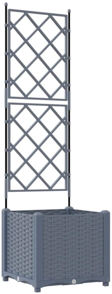 vidaXL Garten-Pflanzgefäß Hellgrau 40 x 40 x 143 cm Stahl 42002882