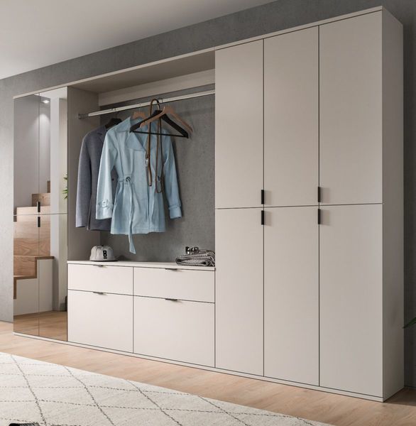 Garderobe mit Spiegel Line-Up in kaschmir 273x193 cm
