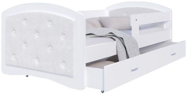 FDM Kinderbett MEGI, 80x160 cm, 80x180 cm, Schublade, Lattenrost aus Holz