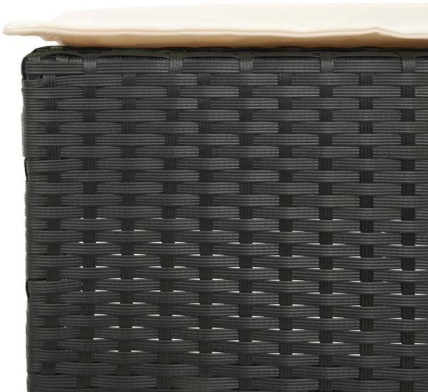 vidaXL 7-tlg. Gartenbar-Set mit Kissen Schwarz Poly Rattan 3261467 Bild 6