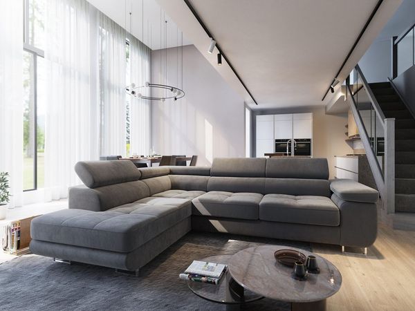 Masseno Ecksofa SELVA mit Schlaffunktion L-Form, Sofa mit Bettkasten
