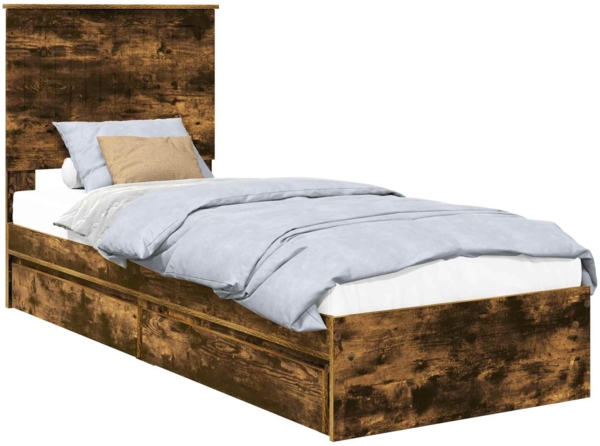 vidaXL Aufbewahrungsbett Geräucherte Eiche 75 x 190 cm Holzwerkstoff 3411261