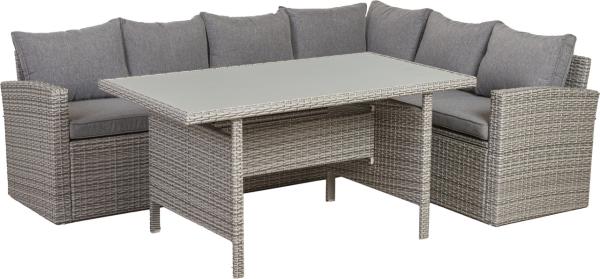 TrendLine Dining Lounge Set Möbelset Grassina Garten Möbel Grau Sitzgruppe Alu