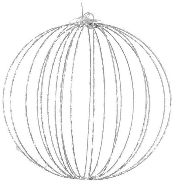 Luca Lighting LED Gartenleuchte LED Dekokugel Dekoball in 3 Größen silber, LED fest integriert, Klassik Warmweiß