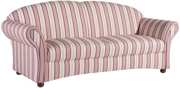 Sofa 2,5-Sitzer Kama Bezug Flachgewebe Buche nussbaum dunkel / rot 21563