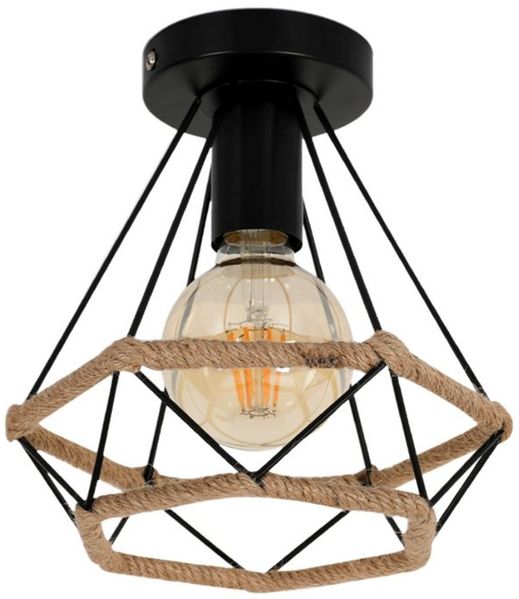 Riserva Deckenleuchten Deckenlampe Vintage Schwarz E27 Rund Industrial Stil 1-flammig, Schlichter Stil, einfache Installation, ohne Leuchtmittel