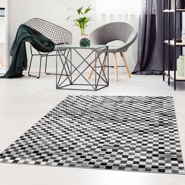 Carpet City Teppich Moda 1141, rechteckig, Höhe: 11 mm, Kurzflor, Karo, weich, Wohnzimmer, Schlafzimmer