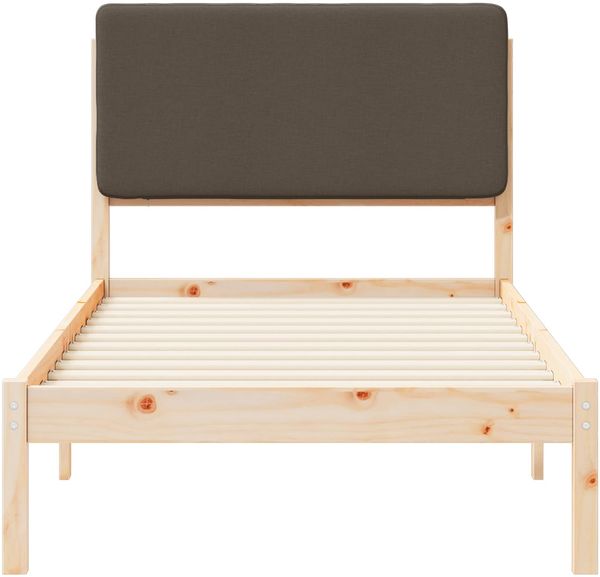 vidaXL Bettgestell mit gepolstertem Kopfteil Taupe 75 x 190 cm 877952 Bild 5