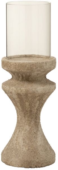 Windlicht Auf Fuß Rustikal Zement Beige