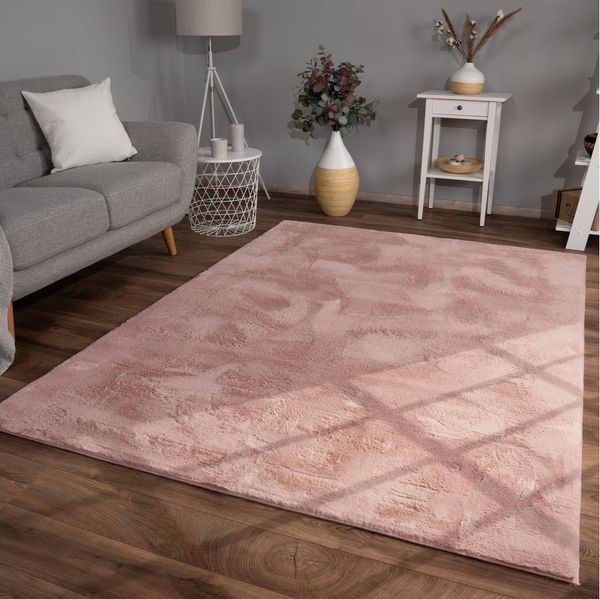 TT Home Teppich, Rechteckig, Höhe: 14 mm, Wohnzimmer Teppich Kurzflor Unifarben Modern Waschbar