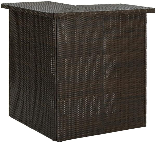 vidaXL Eck-Bartisch Braun 100x50x105 cm Poly Rattan 313480