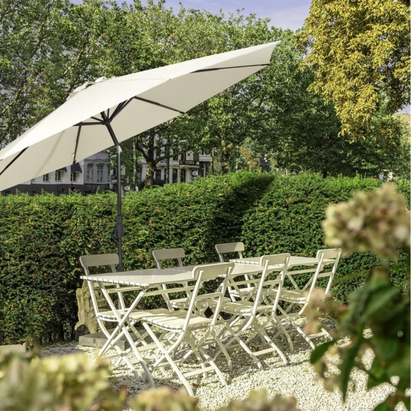 Sekey Sonnenschirm Gartenschirm mit Kurbel ∅ 220/270/350 cm, LxB: 347,00x271,00 cm, Geeignet für 6-8 Personen, Kippbar, Abknickbar, Wasserabweisend Bild 3