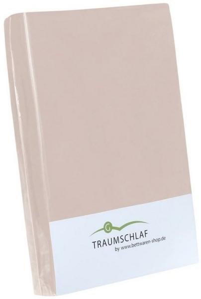 TRAUMSCHLAF Spannbettlaken Jersey-Elasthan Stretch, Jersey, Gummizug: Rundumgummi, (1 Stück), auch für hohe Matratzen