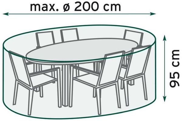TrendLine Schutzhülle Basic Sitzgruppen Ø 200x95 cm Abdeckung Gartenmöbel Hülle