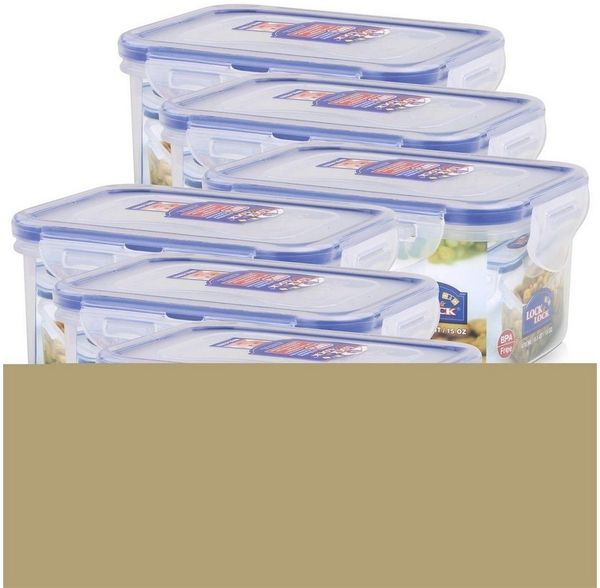 LOCK & LOCK Vorratsdose Lock&Lock HPL807 Vorratsdose 470ml - Luft und Wasserdicht - rechteckig, Kunststoff