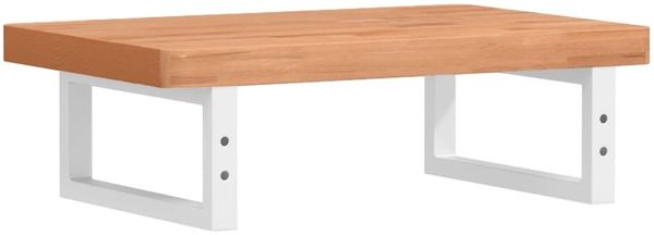 Waschbeckenregal, Badregal Wandmontage Stahl und Massivholz Buche de7364 Bild 6