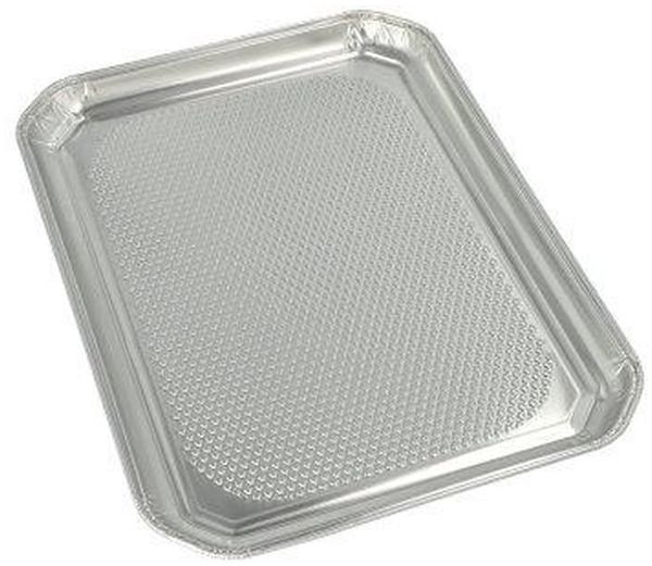 3 Servierplatten, Alu eckig 35 cm x 26 cm