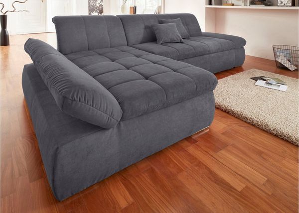 DOMO collection Ecksofa NMoric XXL, B/T/H: 300/172/80cm, Revamierenabschluss L-Form, wahlweise mit Bettfunktion und Armlehnverstel,lung