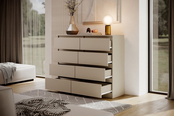 Beautysofa Kommode mit acht Schubladen LEMON, Breite: 120cm oder 140cm, viele Farbvarianten, mit 8 Schubladen Bild 2