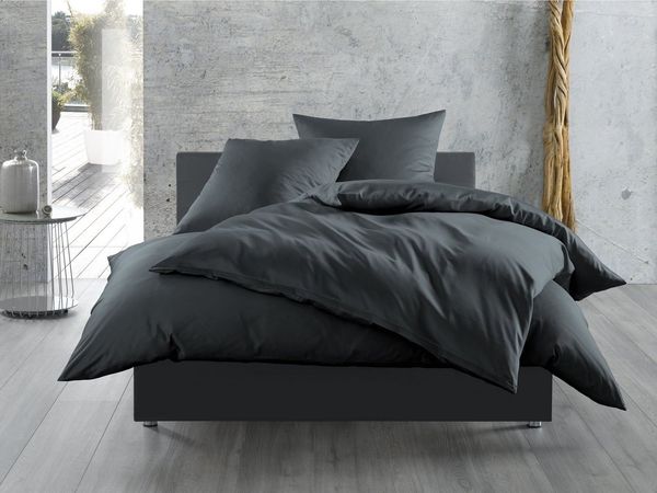 BETTWAESCHE-MIT-STIL Bettwäsche Mako Satin Bettwäsche uni einfarbig, Mako-Satin, 3 teilig
