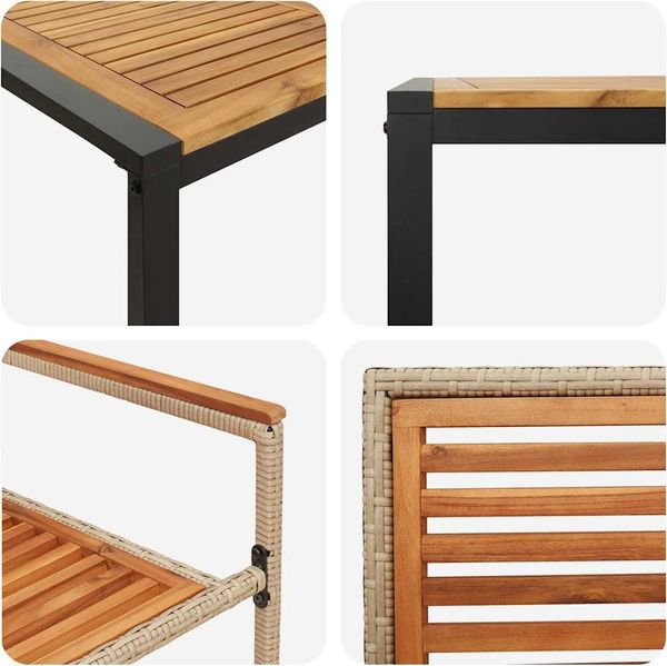 vidaXL Garten Essgruppe 9 pcs Beige und Braun Poly-Rattan 3365489 Bild 9