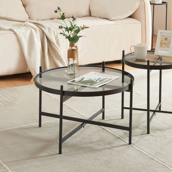 Couchtisch Lier mit Glasplatte [en. casa]