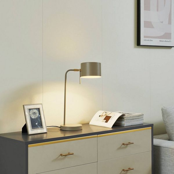 Lindby Tischleuchte Kaida, Metall, Braun IP20, 1 x 15 W LED