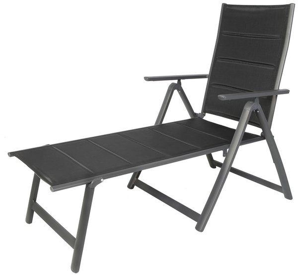 Alu Gartenliege 6-fach neigbar gepolstert Sonnenliege Gartenmöbel Strandliege
