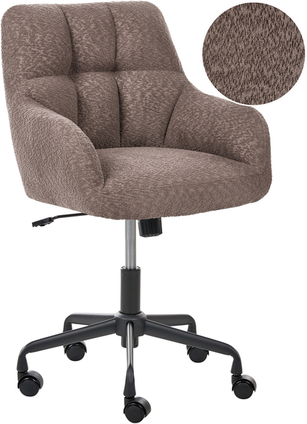 Schreibtischstuhl PALMDALE Bouclé Dunkelbraun