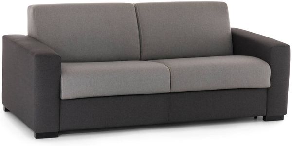 Dmora 2-Sitzer Schlafsofa Andymion, drehbares Sofa aus gepolstertem Stoff, Standardarmlehnen, 100 % Made in Italy, 200 x 95 x 90 cm, Grau und Anthrazit