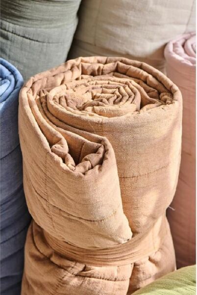 Wohndecke Ib Laursen Tagesdecke Quilt Klassisch Cognac (130x180cm), Ib Laursen
