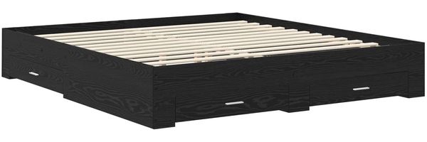 vidaXL Bettrahmen Schwarz Eichen-Optik 180 x 200 cm Holzwerkstoff 3409959 Bild 6