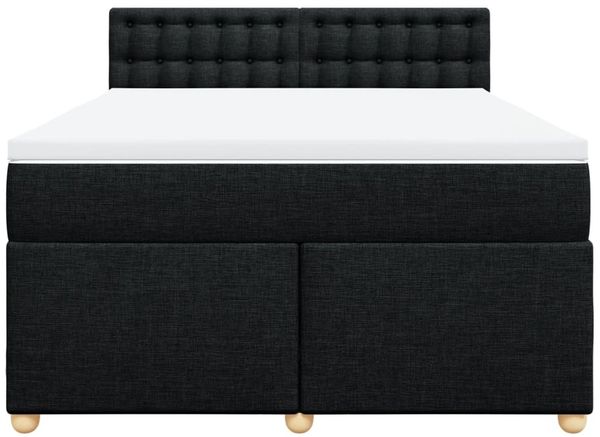 vidaXL Boxspringbett mit Matratze Schwarz 140x200 cm Stoff 3289019 Bild 6