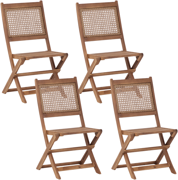 Gartenstuhl 4er Set PARAGGI Heller Holzfarbton