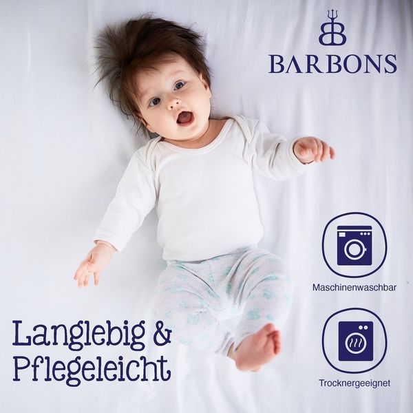 BARBONS Spannbettlaken 60x120 für Baby, Jersey Bettlaken Babybett, Kinderbett, (2 Stück), 100% Baumwolle