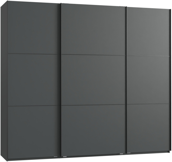SCHWEBETÜRENSCHRANK 3-türig B250/H216/T65 cm inkl. Vollausstattung in Anthrazit