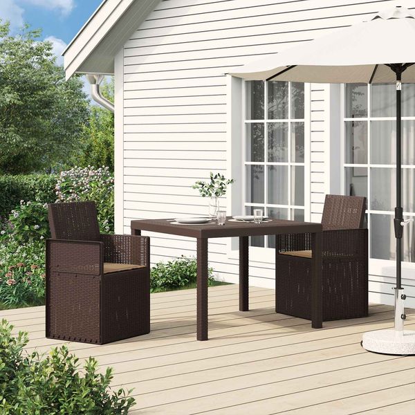 vidaXL Garten Esszimmerstühle 2 pcs Braun und Taupe PP 899991