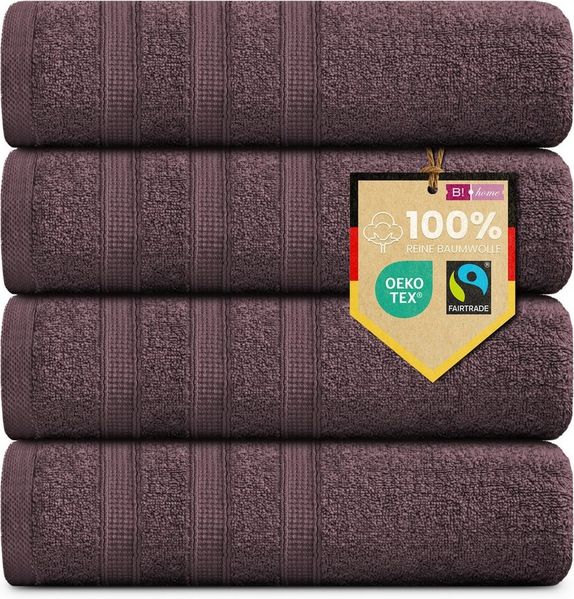 4er Set Handtücher Plain bordeaux-rot 50x100 - Farbe: Bordeaux-Rot, Größe: 50x100