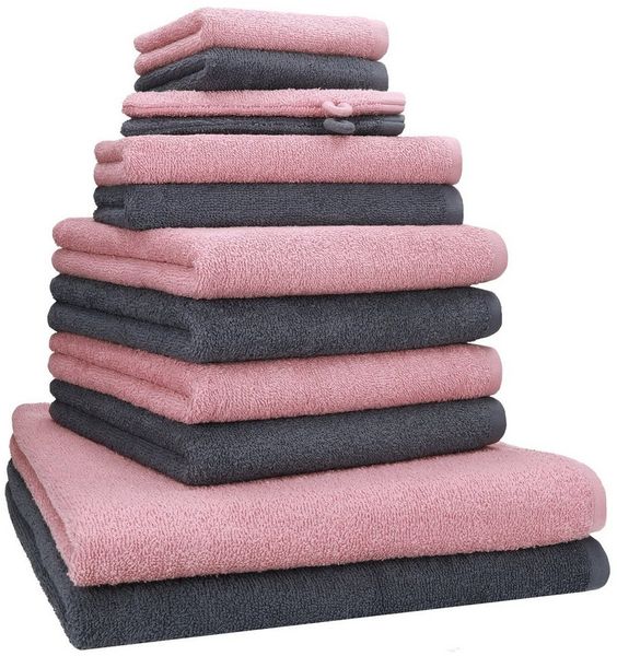 Betz Handtücher Berlin Handtuch-Set 12-teilig - 360g / m² Grammatur -, Baumwolle (Set, 12-St), Duschtücher, Handtücher, Gästetücher & Waschhandschuhe