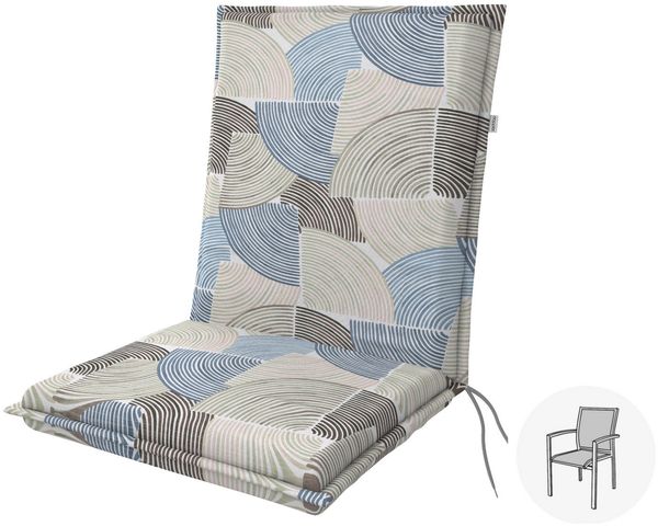 Doppler Sitzauflage "Elegant" Low, blau kreis, für Niederlehner (100 x 48 x 6 cm)
