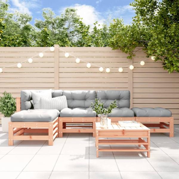 vidaXL 6-tlg. Garten-Lounge-Set mit Kissen Massivholz Douglasie 3185918