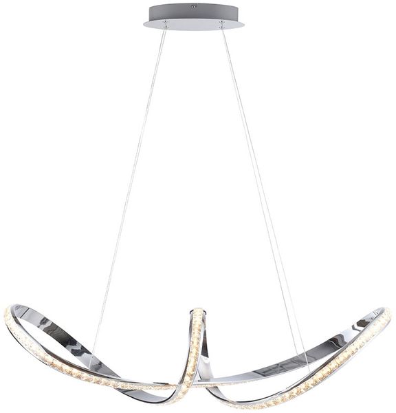 LED Hängeleuchte, Metall, Chrom, Simply Dim, H 120 cm
